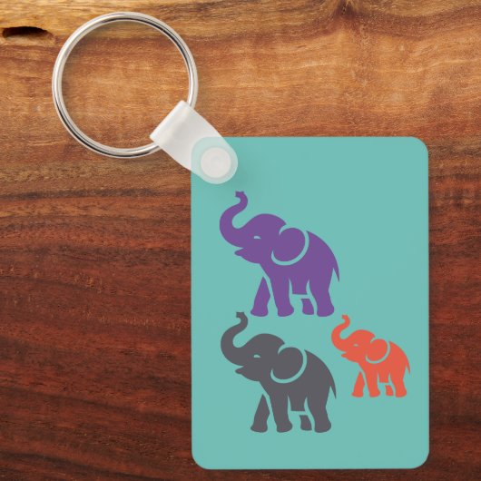 Gepersonaliseerd KLEUR Elephant sleutelhanger Wild (Voorkant)