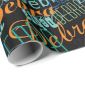 gepersonaliseerd kleurennaampatroon op zwart cadeaupapier (Rol Hoek)