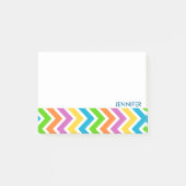 Gepersonaliseerd kleurig Chevron Pattern Post-it® Notes (Voorkant)
