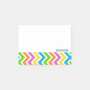 Gepersonaliseerd kleurig Chevron Pattern Post-it® Notes