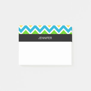 Gepersonaliseerd kleurig Chevron Pattern Post-it® Notes