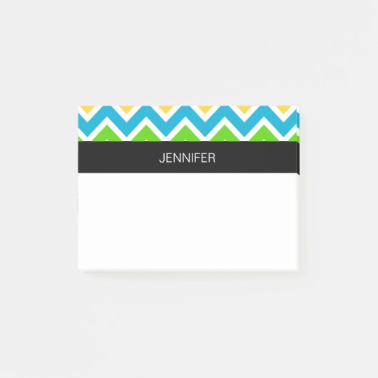 Gepersonaliseerd kleurig Chevron Pattern Post-it® Notes (Voorkant)