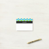 Gepersonaliseerd kleurig Chevron Pattern Post-it® Notes (Op bureau)