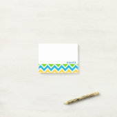 Gepersonaliseerd kleurig Chevron Pattern Post-it® Notes (Op bureau)