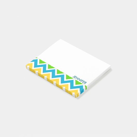 Gepersonaliseerd kleurig Chevron Pattern Post-it® Notes (Schuin)