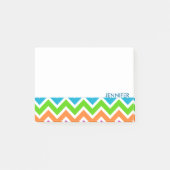 Gepersonaliseerd kleurig Chevron Pattern Post-it® Notes (Voorkant)