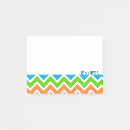 Gepersonaliseerd kleurig Chevron Pattern Post-it® Notes (Voorkant)