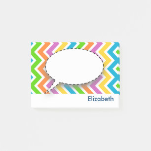 Gepersonaliseerd kleurig Chevron Pattern Post-it® Notes