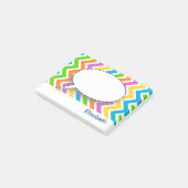 Gepersonaliseerd kleurig Chevron Pattern Post-it® Notes (Schuin)