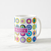 Gepersonaliseerd kleurig cirkelpatroon uit de midd koffiemok (Voorkant rechts)