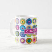 Gepersonaliseerd kleurig cirkelpatroon uit de midd koffiemok (Voorkant links)