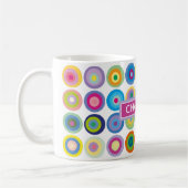 Gepersonaliseerd kleurig cirkelpatroon uit de midd koffiemok (Links)