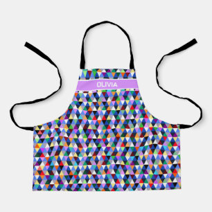 Gepersonaliseerd kleurig geometrisch patroon schort