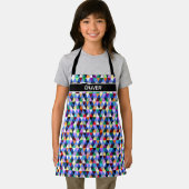 Gepersonaliseerd kleurig geometrisch patroon schort (Insitu)