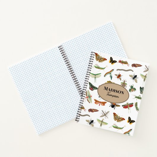 Gepersonaliseerd kleurig  Insect Patroon Notitieboek (Binnen)