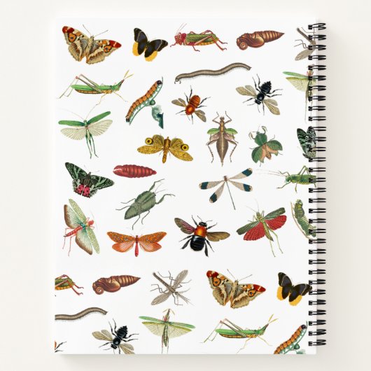 Gepersonaliseerd kleurig  Insect Patroon Notitieboek (Achterkant)