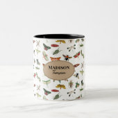 Gepersonaliseerd kleurig  Insect Patroon Tweekleurige Koffiemok (Center)