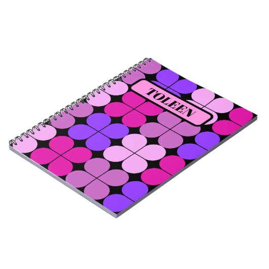 Gepersonaliseerd kleurig patroon notitieboek (Linkerzijde)