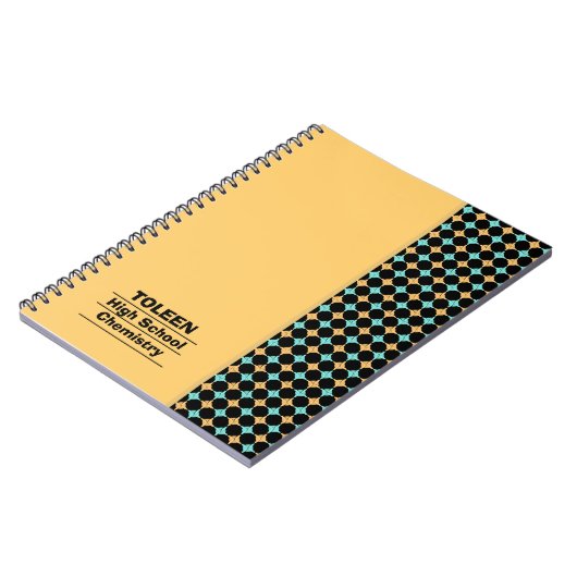 Gepersonaliseerd kleurig patroon notitieboek (Linkerzijde)