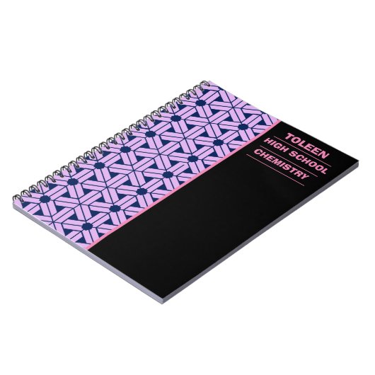 Gepersonaliseerd kleurig patroon notitieboek (Linkerzijde)