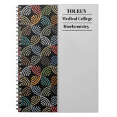 Gepersonaliseerd kleurig patroon notitieboek (Voorkant)