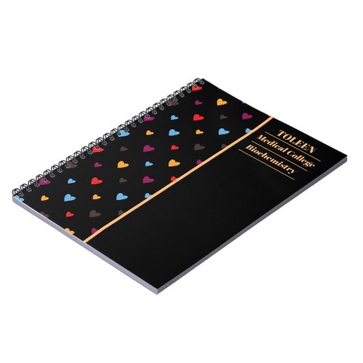 Gepersonaliseerd kleurig patroon notitieboek (Linkerzijde)