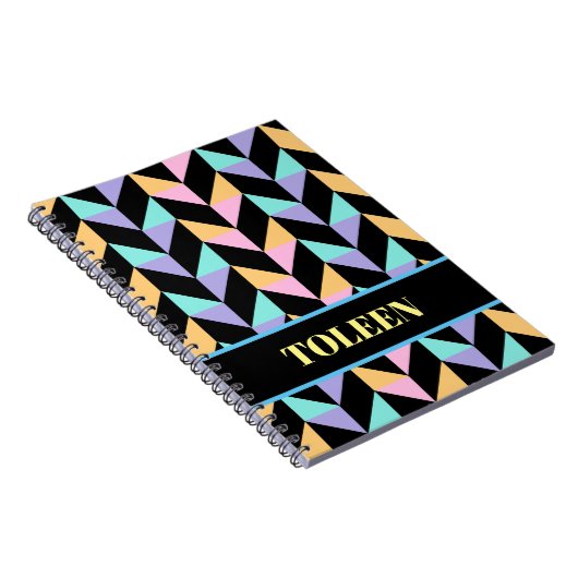 Gepersonaliseerd kleurig patroon notitieboek (Rechterzijde)