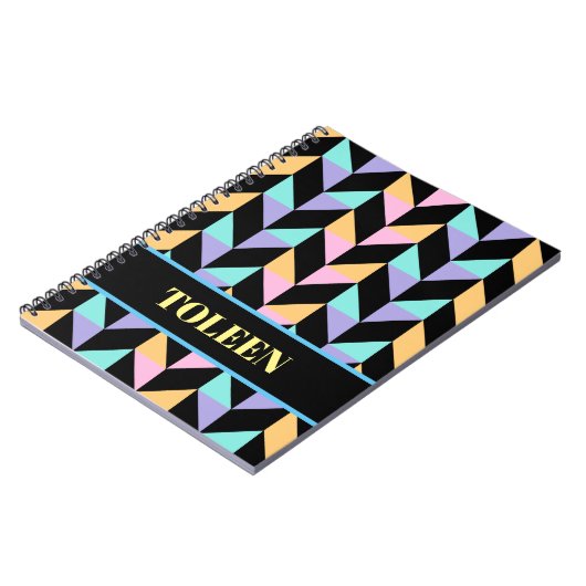 Gepersonaliseerd kleurig patroon notitieboek (Linkerzijde)