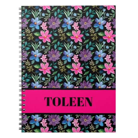 Gepersonaliseerd kleurig patroon notitieboek (Voorkant)