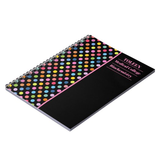 Gepersonaliseerd kleurig patroon notitieboek (Linkerzijde)