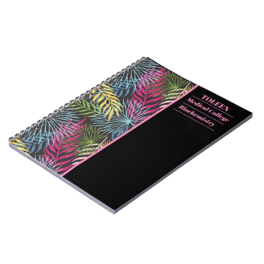 Gepersonaliseerd kleurig patroon notitieboek (Linkerzijde)