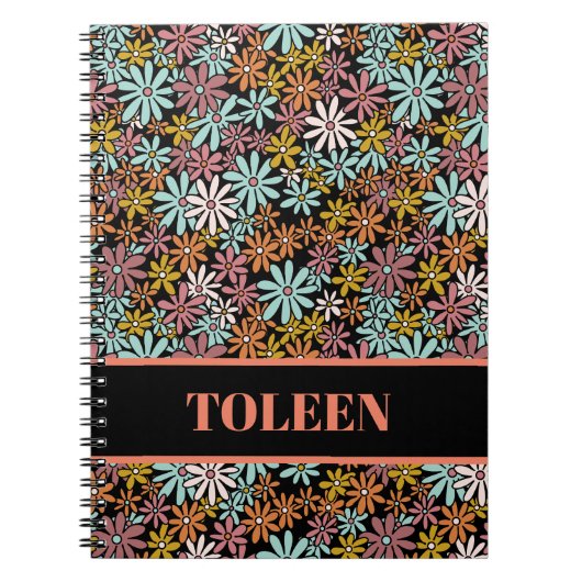 Gepersonaliseerd kleurig patroon notitieboek (Voorkant)