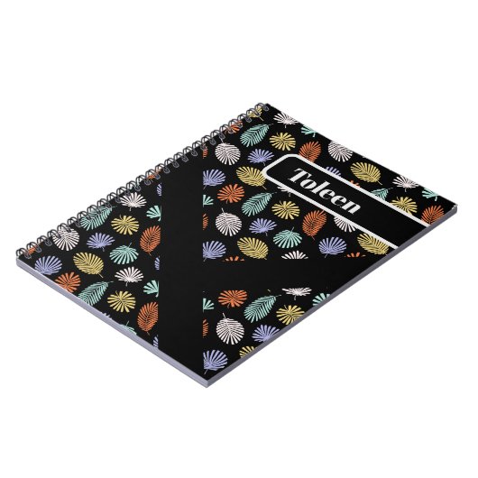 Gepersonaliseerd kleurig patroon notitieboek (Linkerzijde)