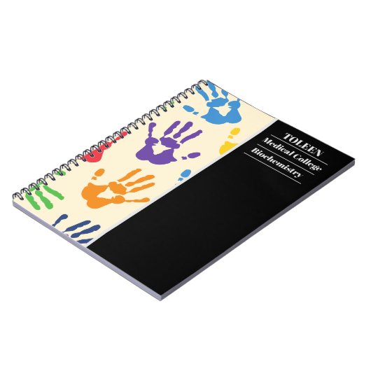 Gepersonaliseerd kleurig patroon notitieboek (Linkerzijde)