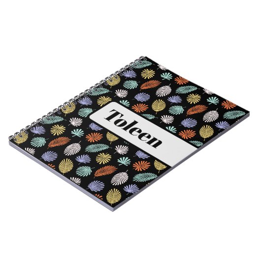 Gepersonaliseerd kleurig patroon notitieboek (Linkerzijde)