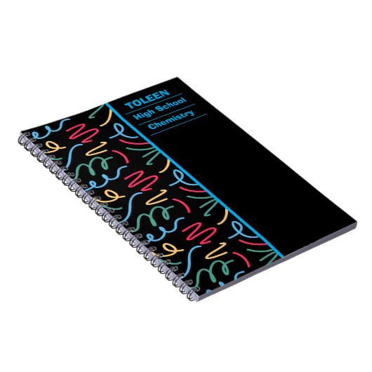 Gepersonaliseerd kleurig patroon notitieboek (Rechterzijde)