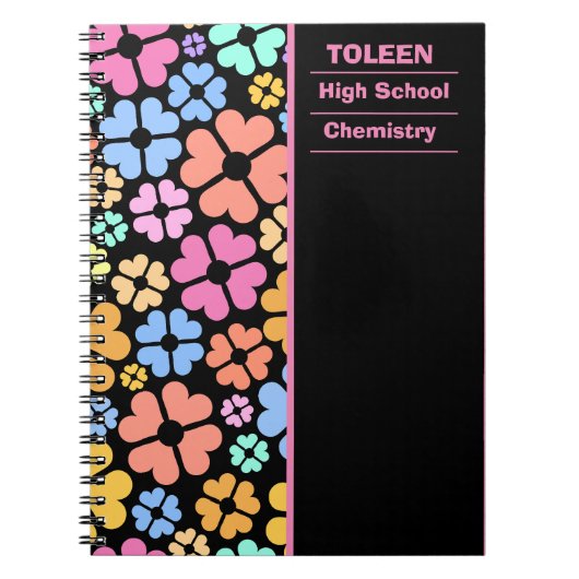 Gepersonaliseerd kleurig patroon notitieboek (Voorkant)