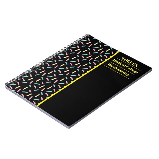 Gepersonaliseerd kleurig patroon notitieboek (Linkerzijde)