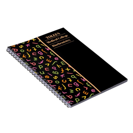 Gepersonaliseerd kleurig patroon notitieboek (Rechterzijde)