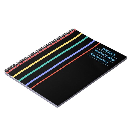 Gepersonaliseerd kleurig patroon notitieboek (Linkerzijde)