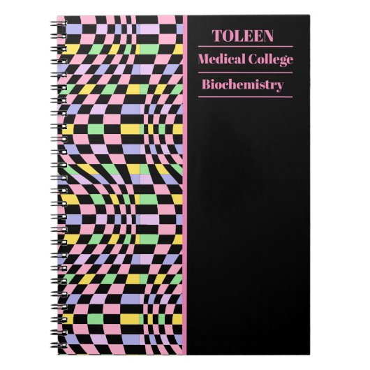 Gepersonaliseerd kleurig patroon notitieboek (Voorkant)