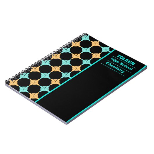 Gepersonaliseerd kleurig patroon notitieboek (Linkerzijde)