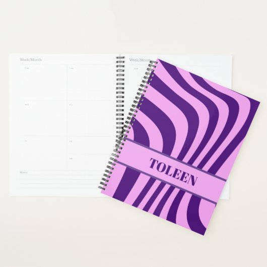 Gepersonaliseerd kleurig patroon planner (Display)