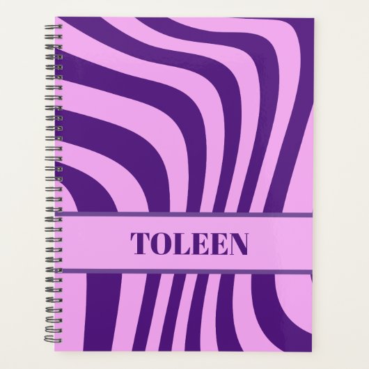 Gepersonaliseerd kleurig patroon planner (Voorkant)