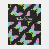 Gepersonaliseerd kleurig vlinderpatroon fleece deken (Voorkant)
