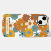 Gepersonaliseerd kleurrijk bloemenpatroon Case-Mate iPhone case (Achterkant (horizontaal))