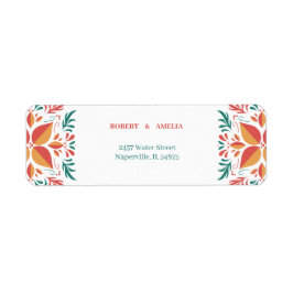 Gepersonaliseerd kleurrijk bloemenretouradres etiket