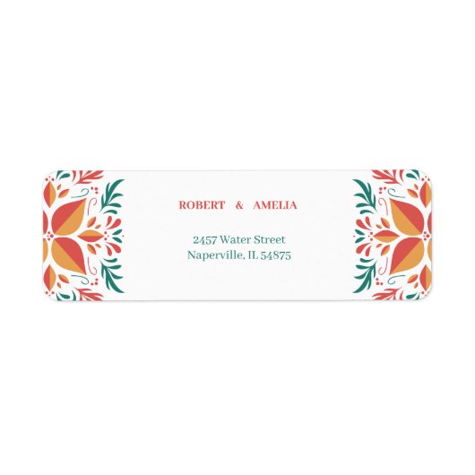 Gepersonaliseerd kleurrijk bloemenretouradres etiket (Voorkant)