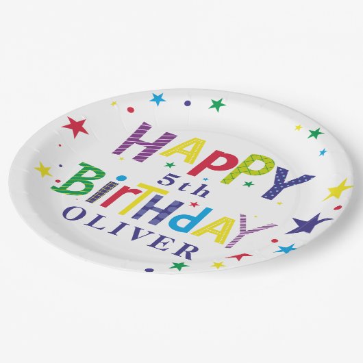 Gepersonaliseerd kleurrijk Bord op jaarpapier (Gekanteld)