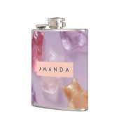 Gepersonaliseerd Kleurrijk Gummy Beer Patroon Heupfles (Links)